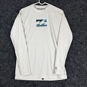 Billabong Mens Long Sleeve Rash Guard White UV Protection‎ Swim Shirt MWLYECHL S